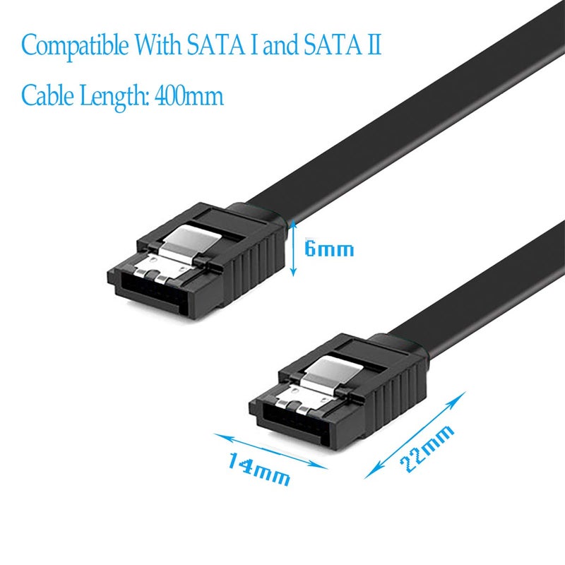 DaFuRui 12-Pack SATA III Cable SATA III 6.0 Gbps Data Cable Straight Black with Locking Latch 16 Inches SATA Cable Pack for HDDã€SSDã€CD and DVD Drives - Image 3